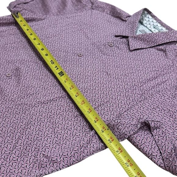 Ted Baker Purple Leaf Print Casual Button Down Shirt Country Club Summer Size S - Picture 8 of 9
